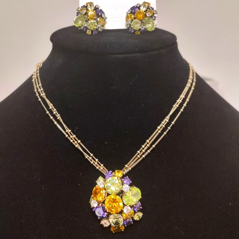 VINTAGE Limited Edition Set of DESEO Earrings and Necklace by Artē Madrid